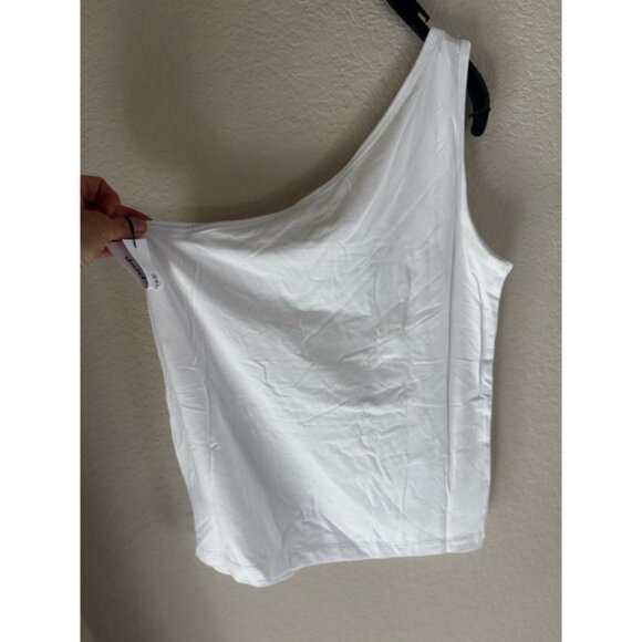 Women's The Drop One-Shoulder Tank Top Size M White - Picture 2 of 8